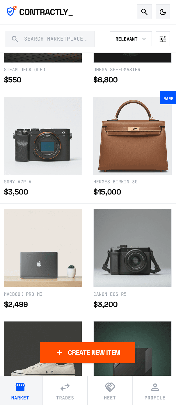 Marketplace browse view